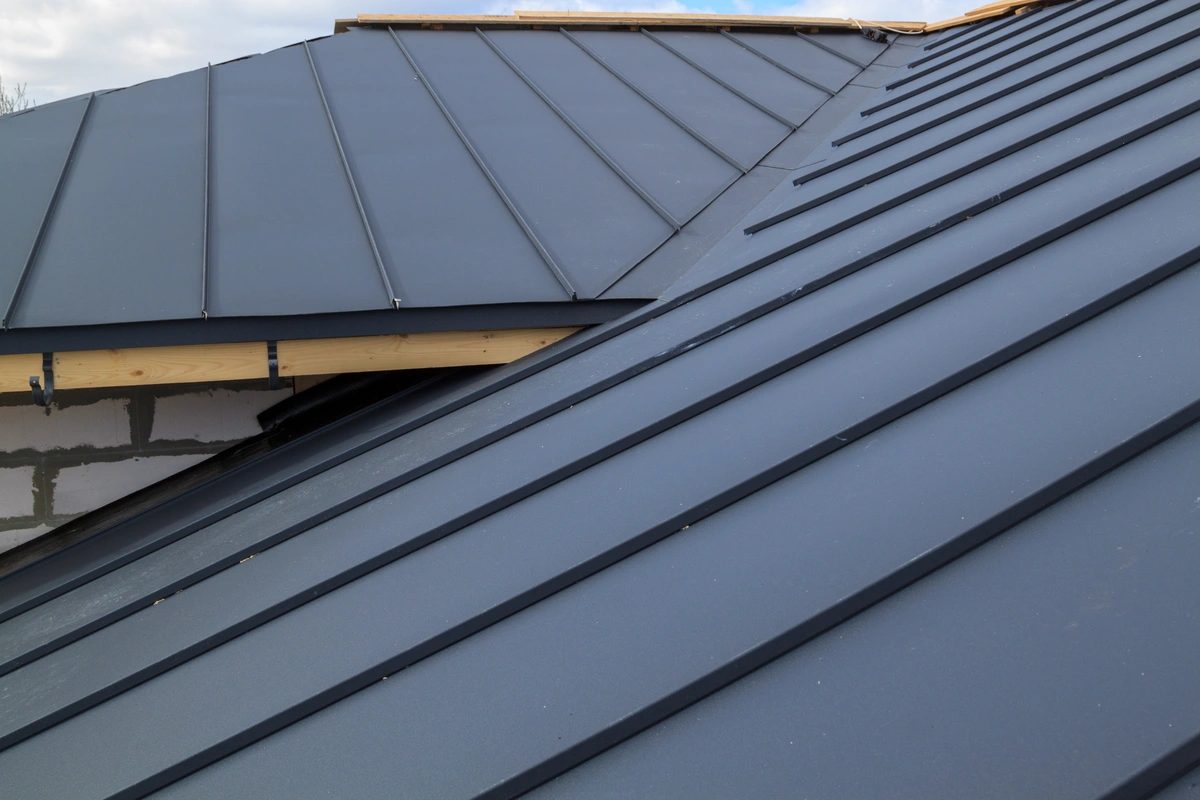 close up steel roof