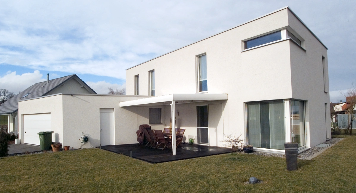 modern house with flat roof
