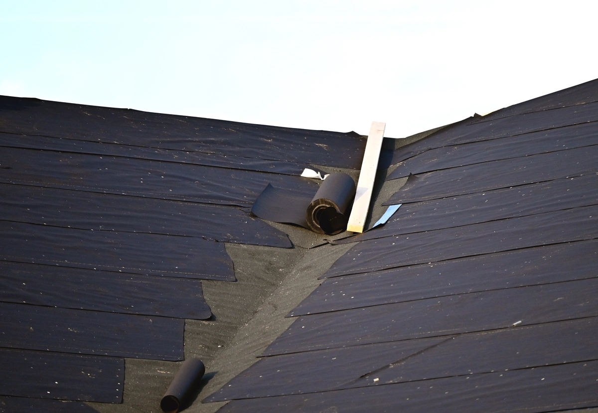 roofing underlayment that's been rolled out on a roof