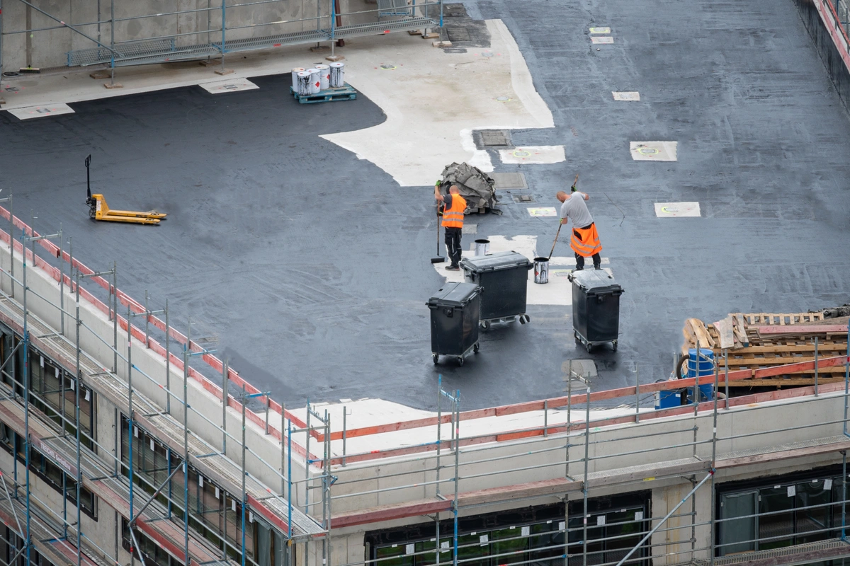 working on a commercial roof