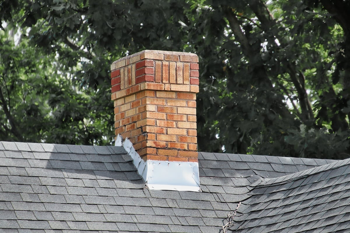metal roof flashing on chimney
