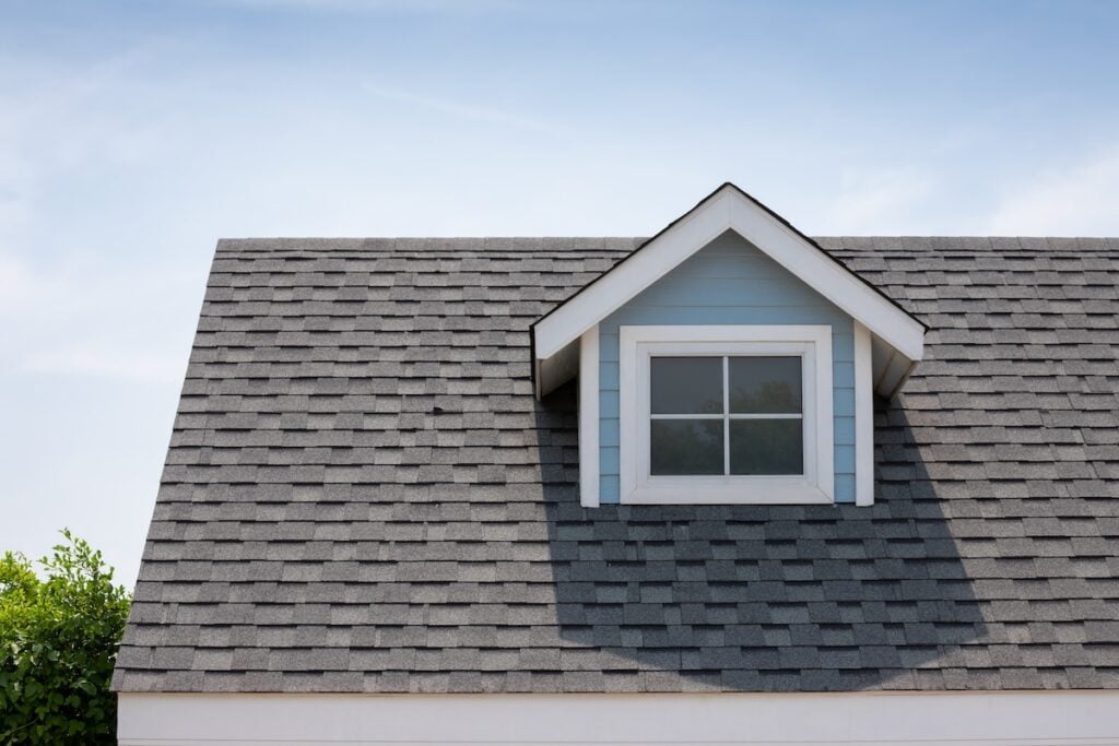 blue house asphalt roofing