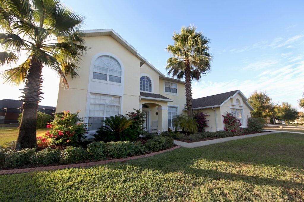 A Front Exterior of a Large Florida Home